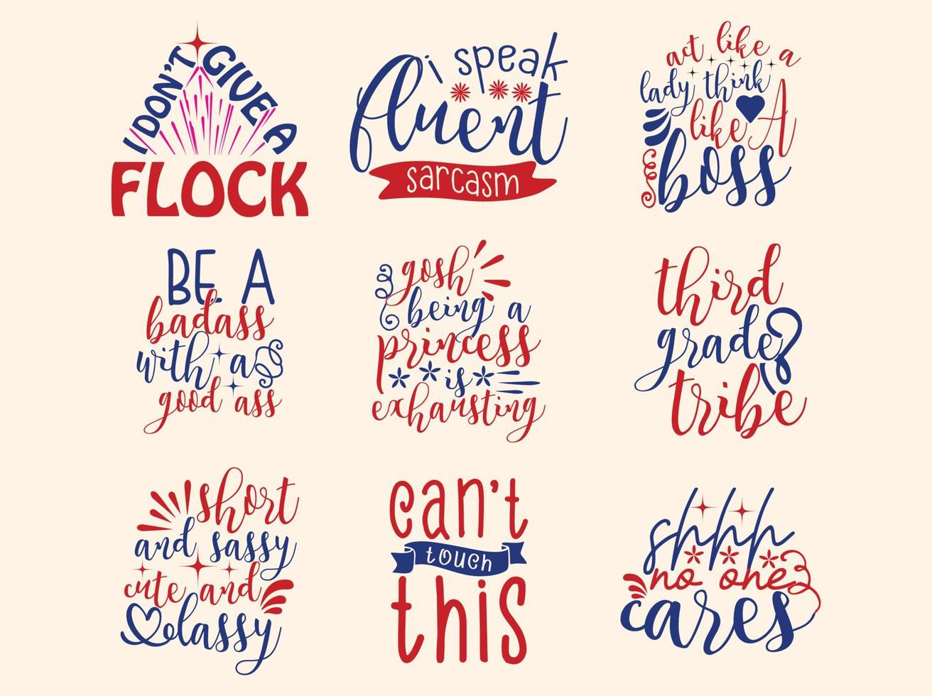 Sassy  t-shirt design bundle vector
