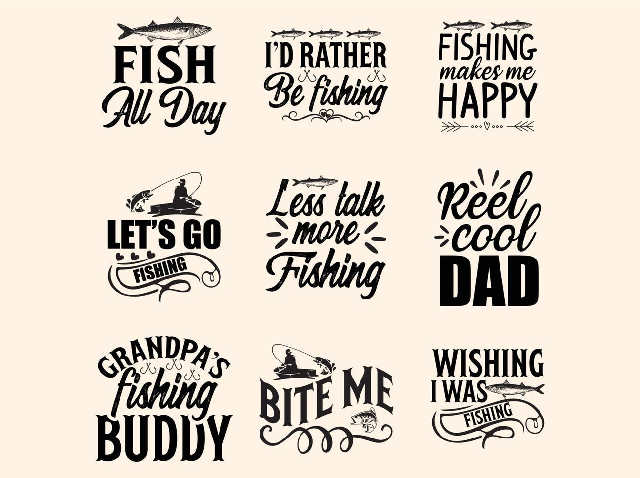 Fishing t-shirt design bundle vector