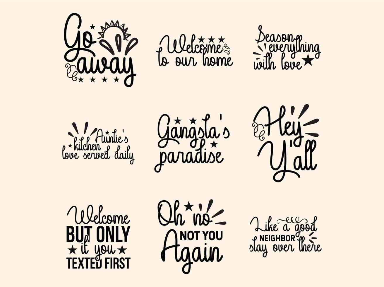 Home and sign t-shirt design bundle vector