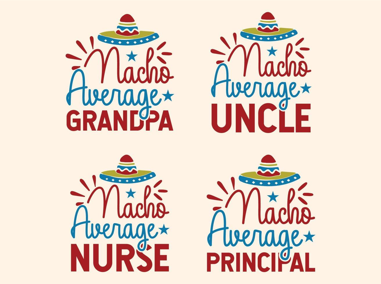 Nacho Average Family t-shirt design bundle vector