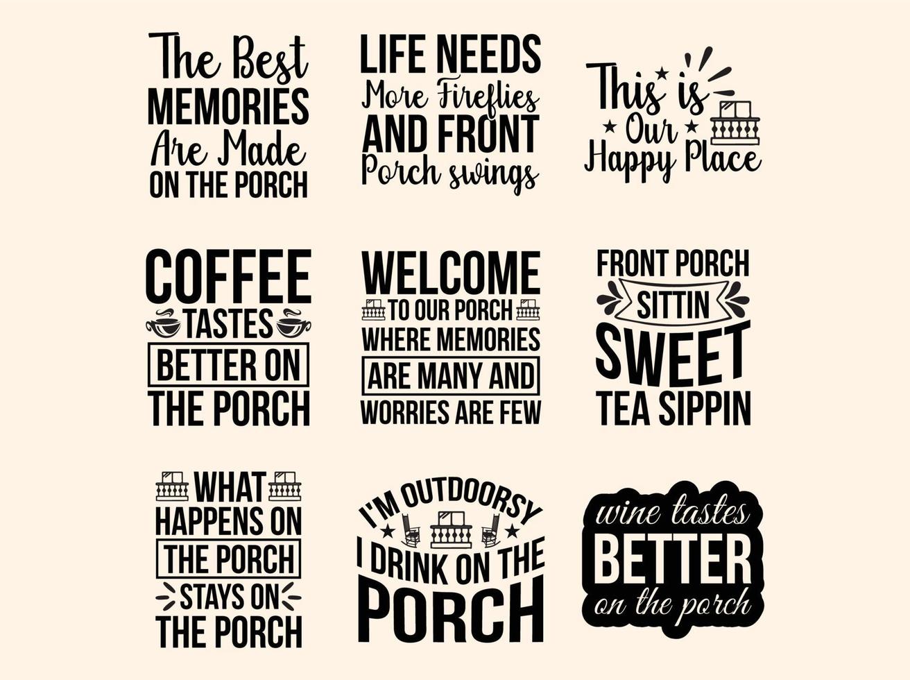 Porch  t-shirt design bundle vector
