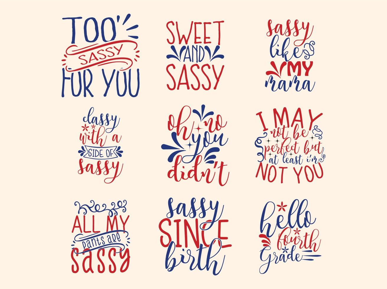 Sassy  t-shirt design bundle vector