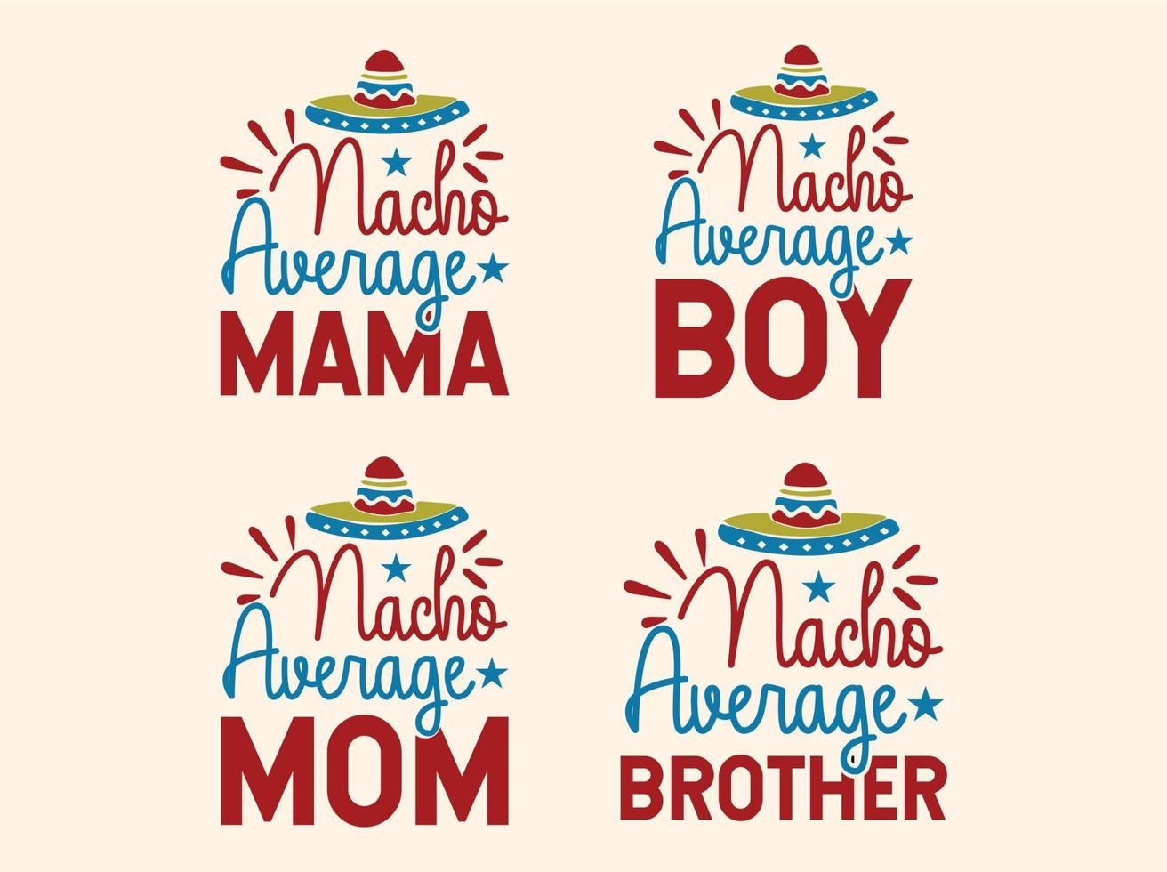 Nacho Average Family t-shirt design bundle vector