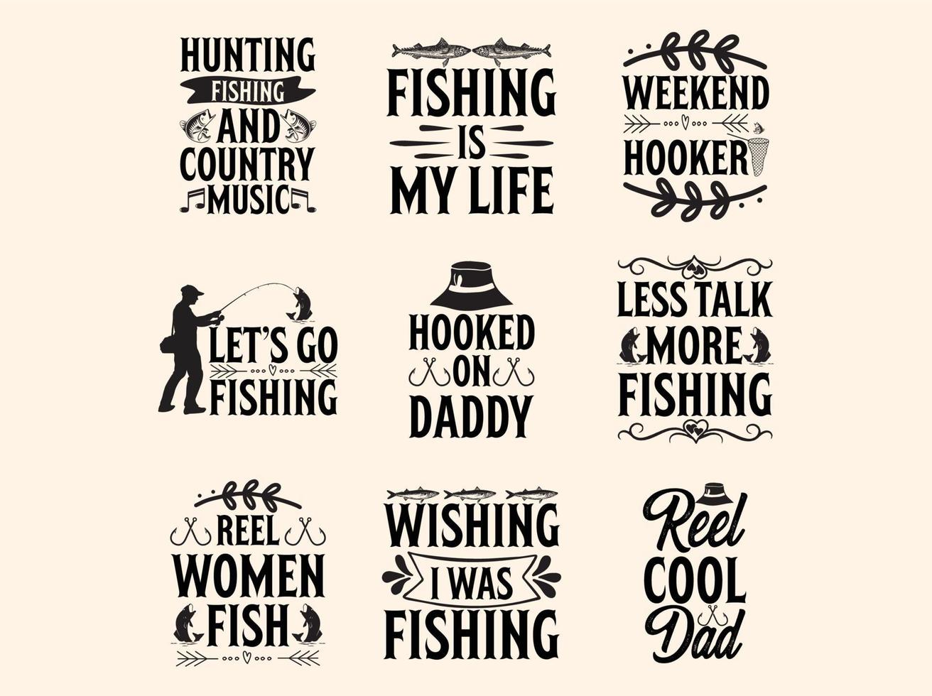 Fishing t-shirt design bundle vector