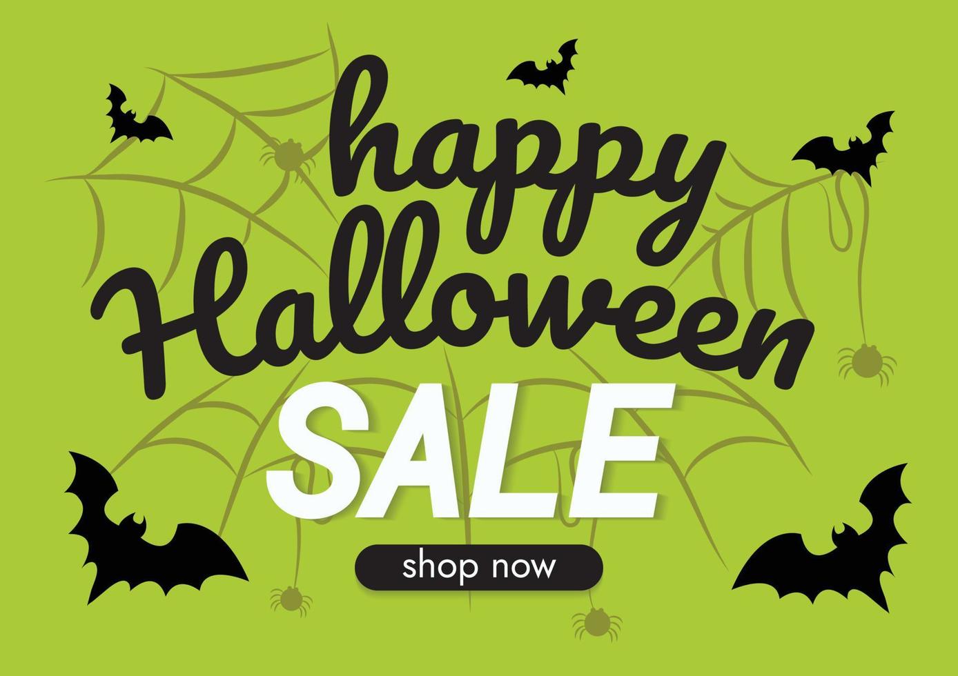 halloween sale banner art design green background vector