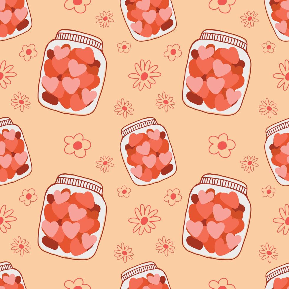 cute icons valentine seamless design vector