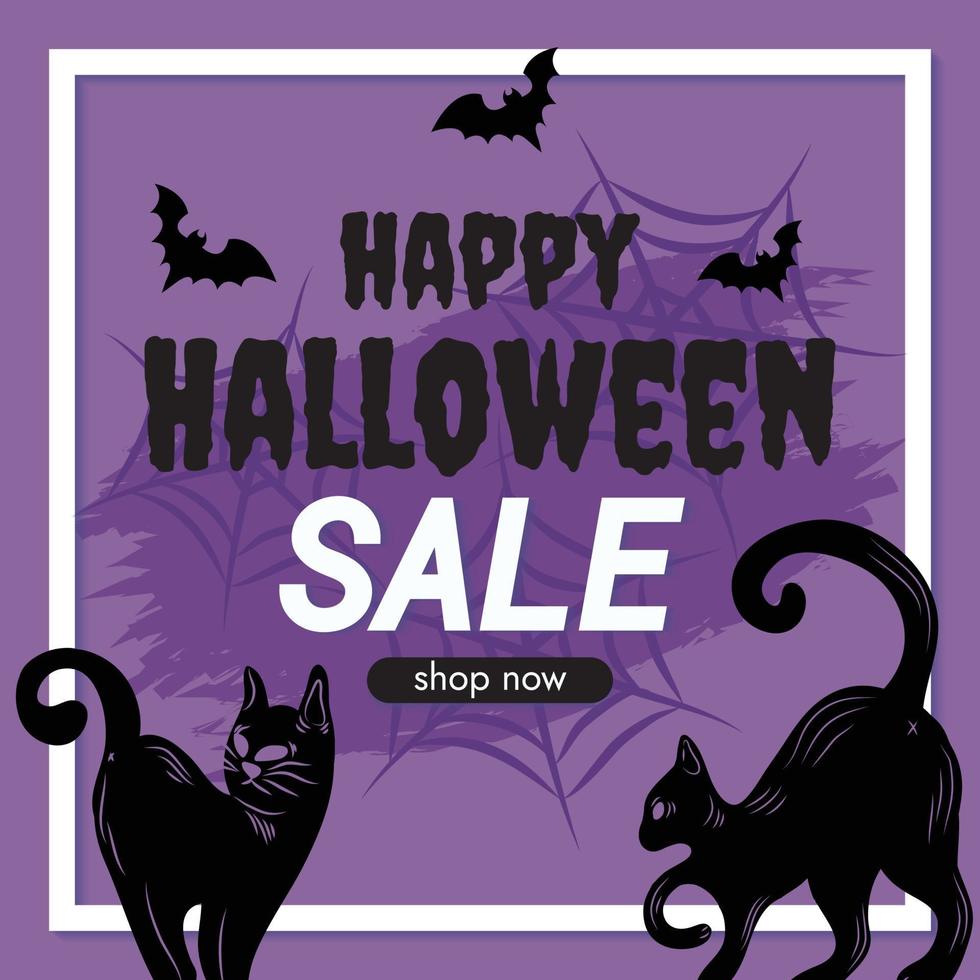 halloween purple background happy halloween sale for this halloween vector