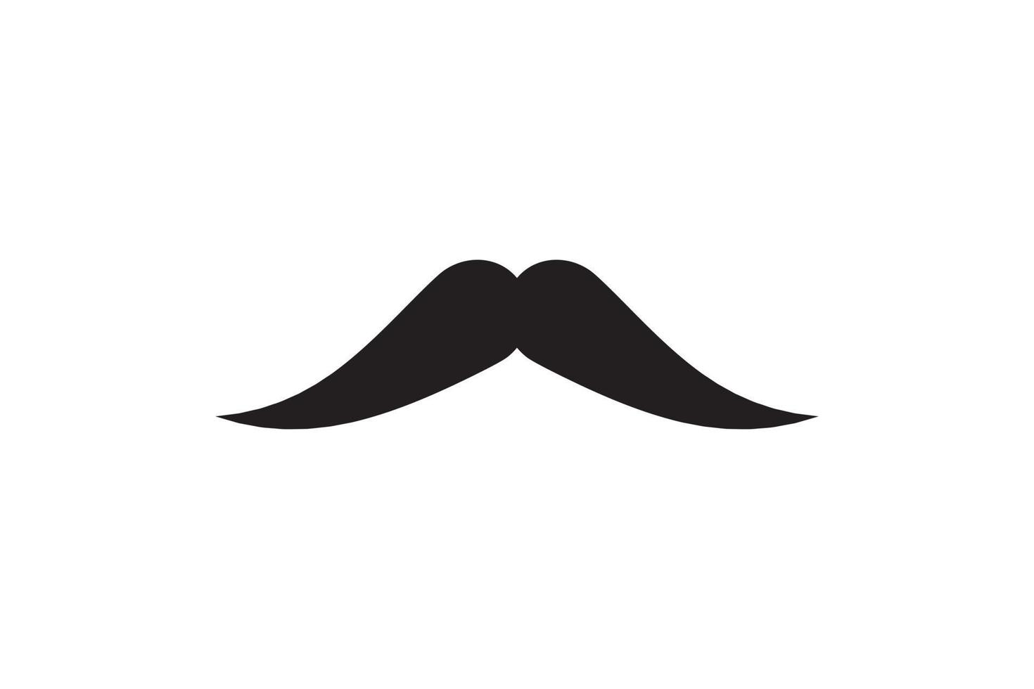 icono de vector de bigote. bigote de estilo retro negro. afeitado barbero vintage hombre cara