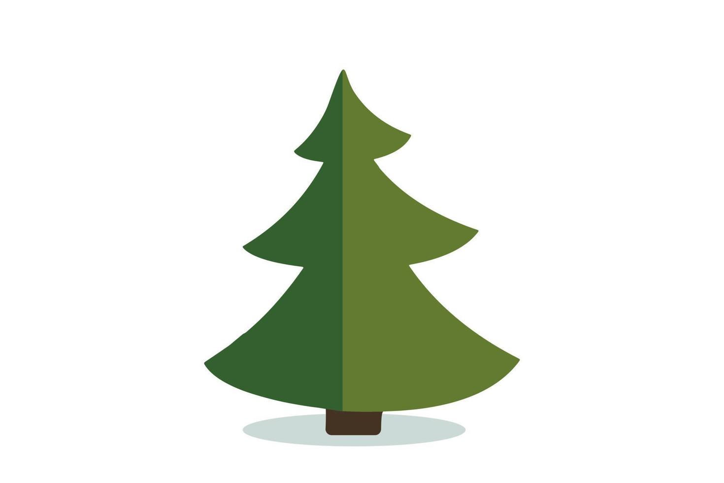 Christmas tree vector icon. Modern style fir symbol in color for holiday decoration, gift card design.