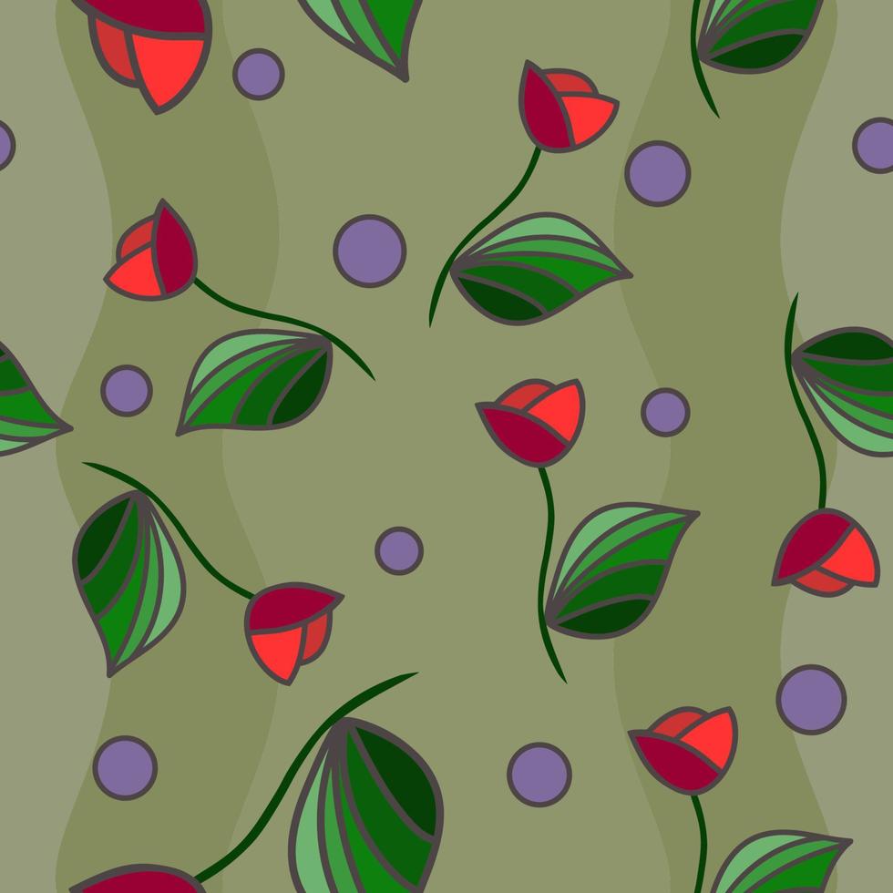 Seamless pattern with tulips. vector