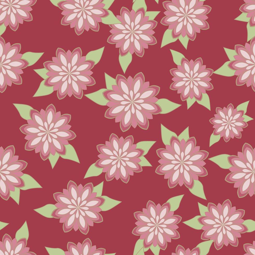 Seamless background, pattern with flowers vector