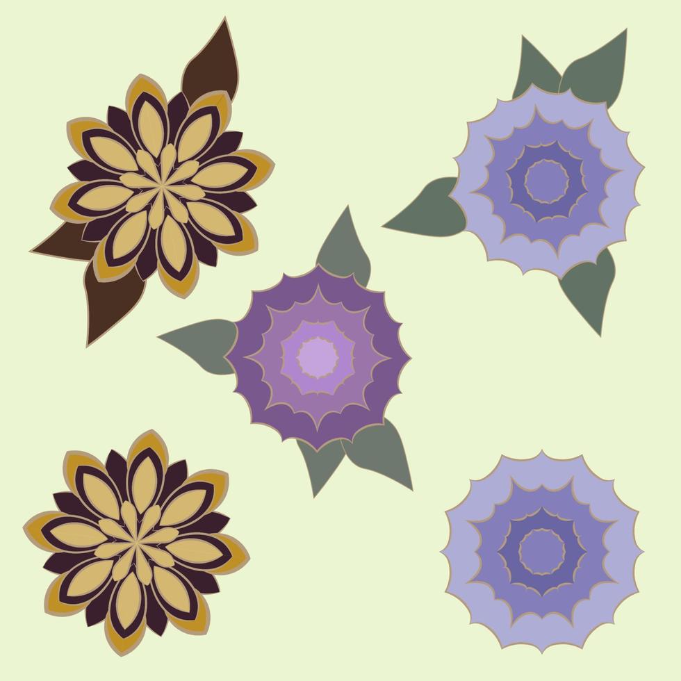 Set. Flower. Isolated. Vector. vector