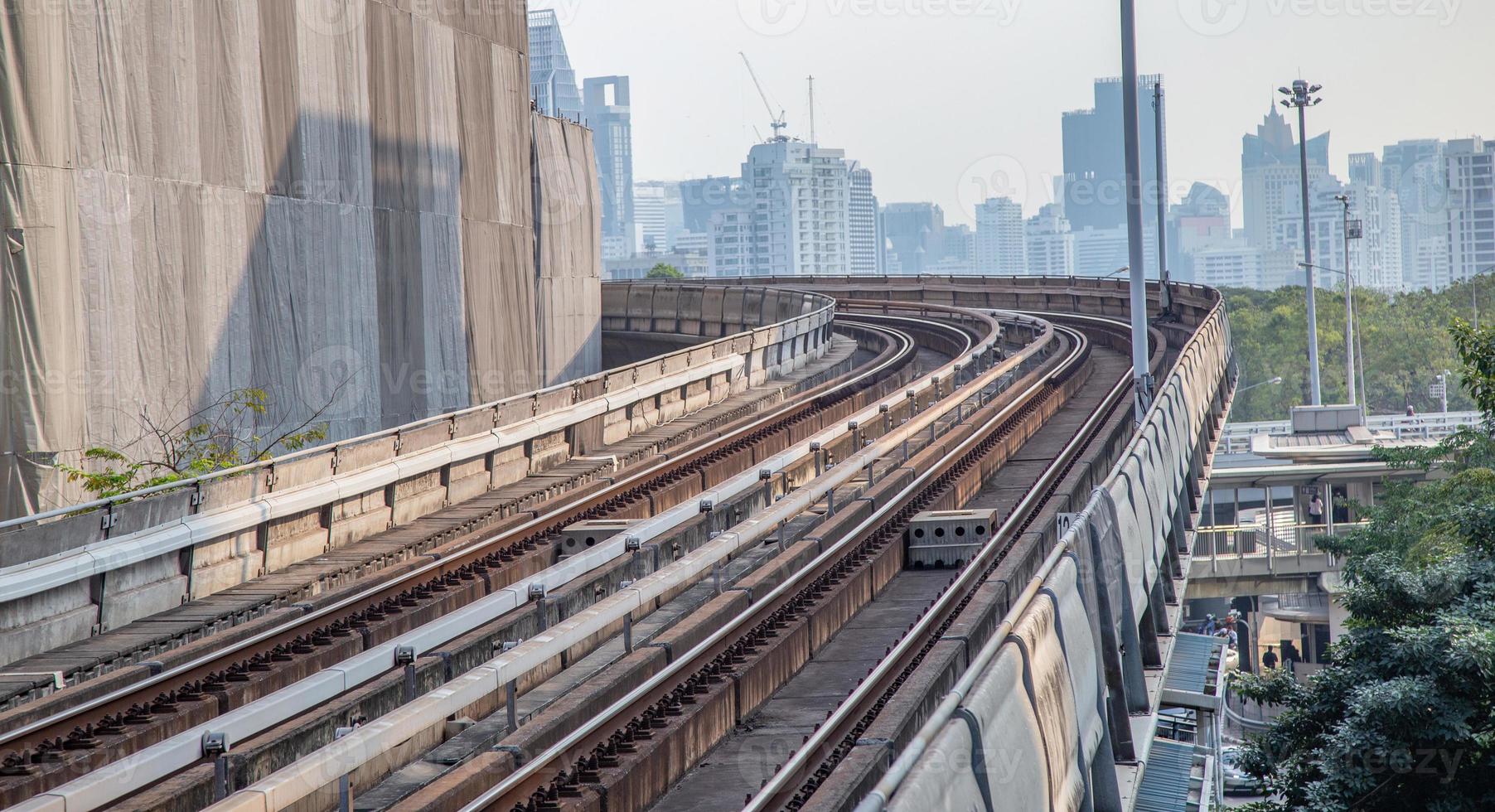 Railways on building. photo