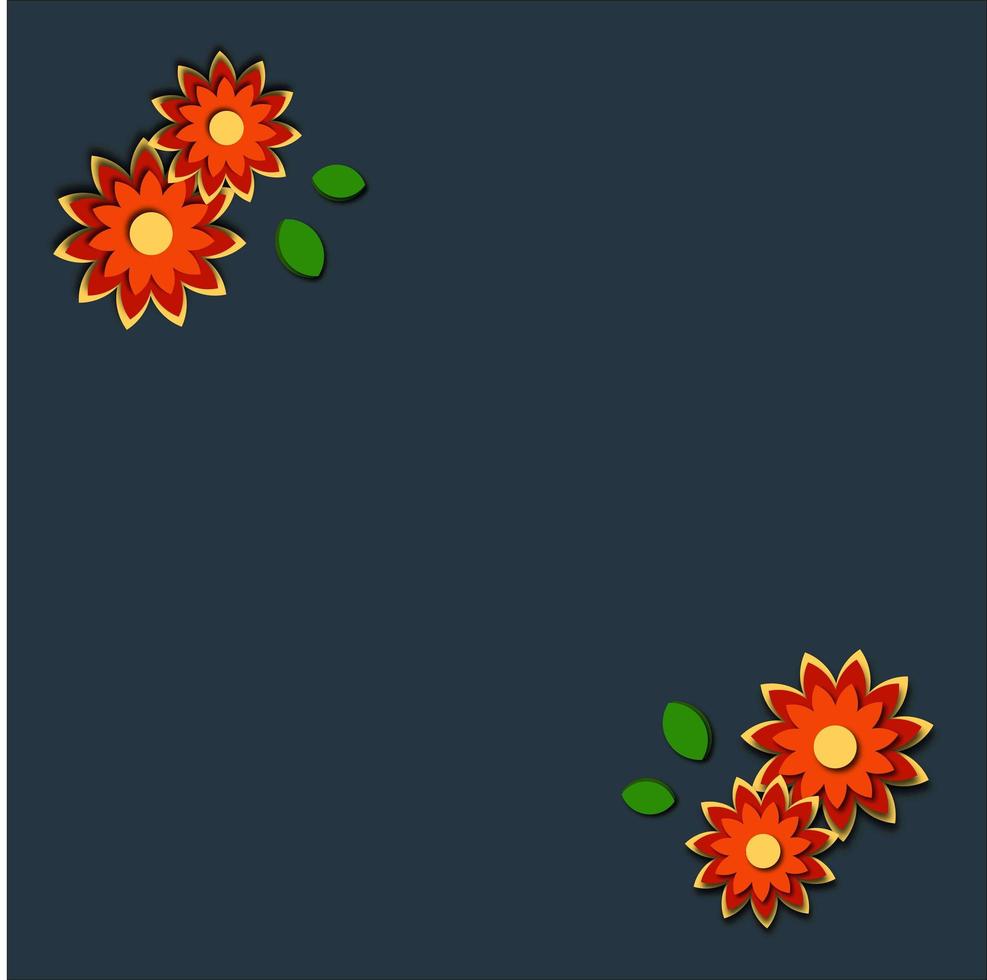 Flower papercut style background with space for text in center which come with autumn color tone photo