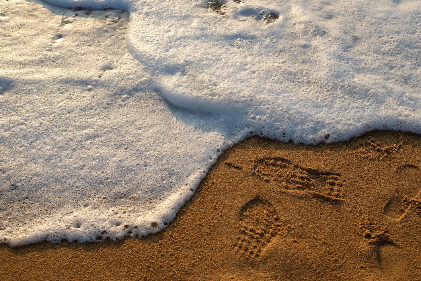 Sea waves on the beach, beautiful soft foam photo