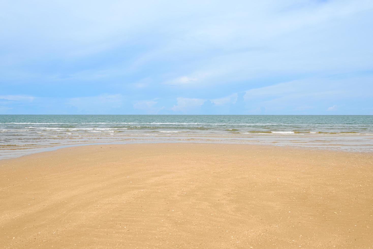 Beautiful beach on a clear day in Phetchaburi Province, Thailand photo