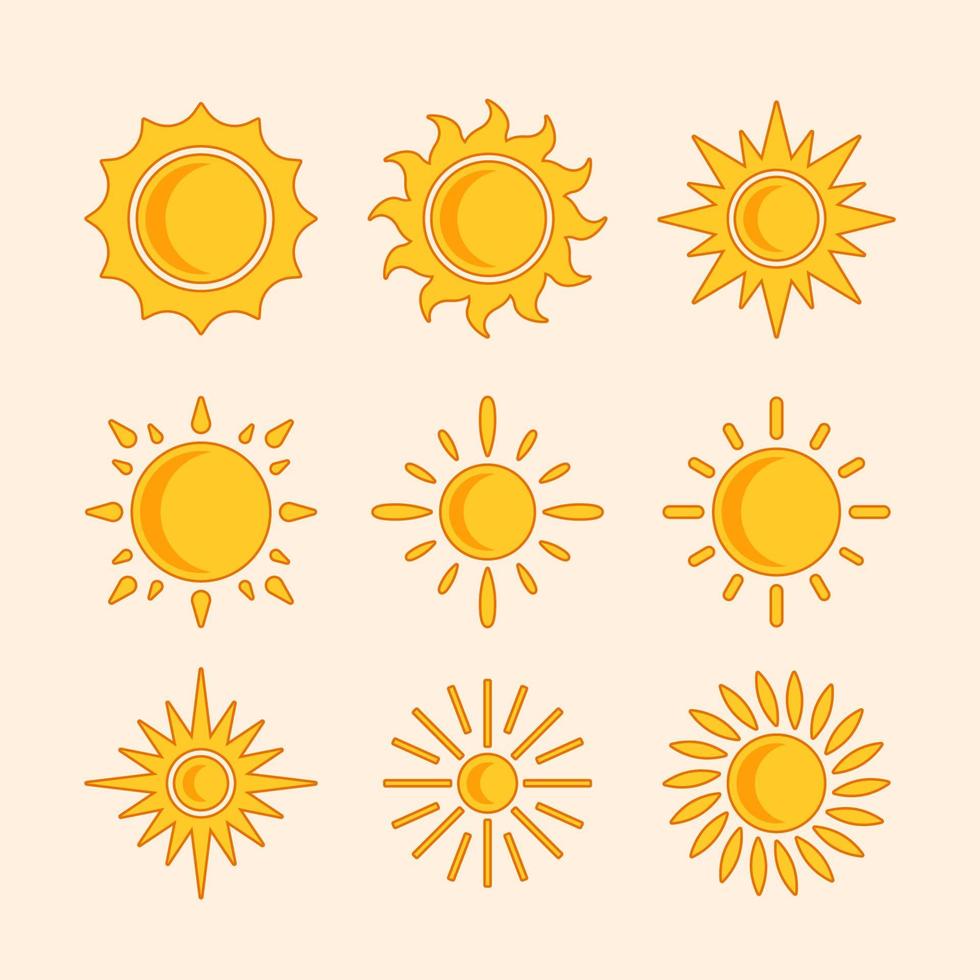 Pack of Yellow Suns Icon vector