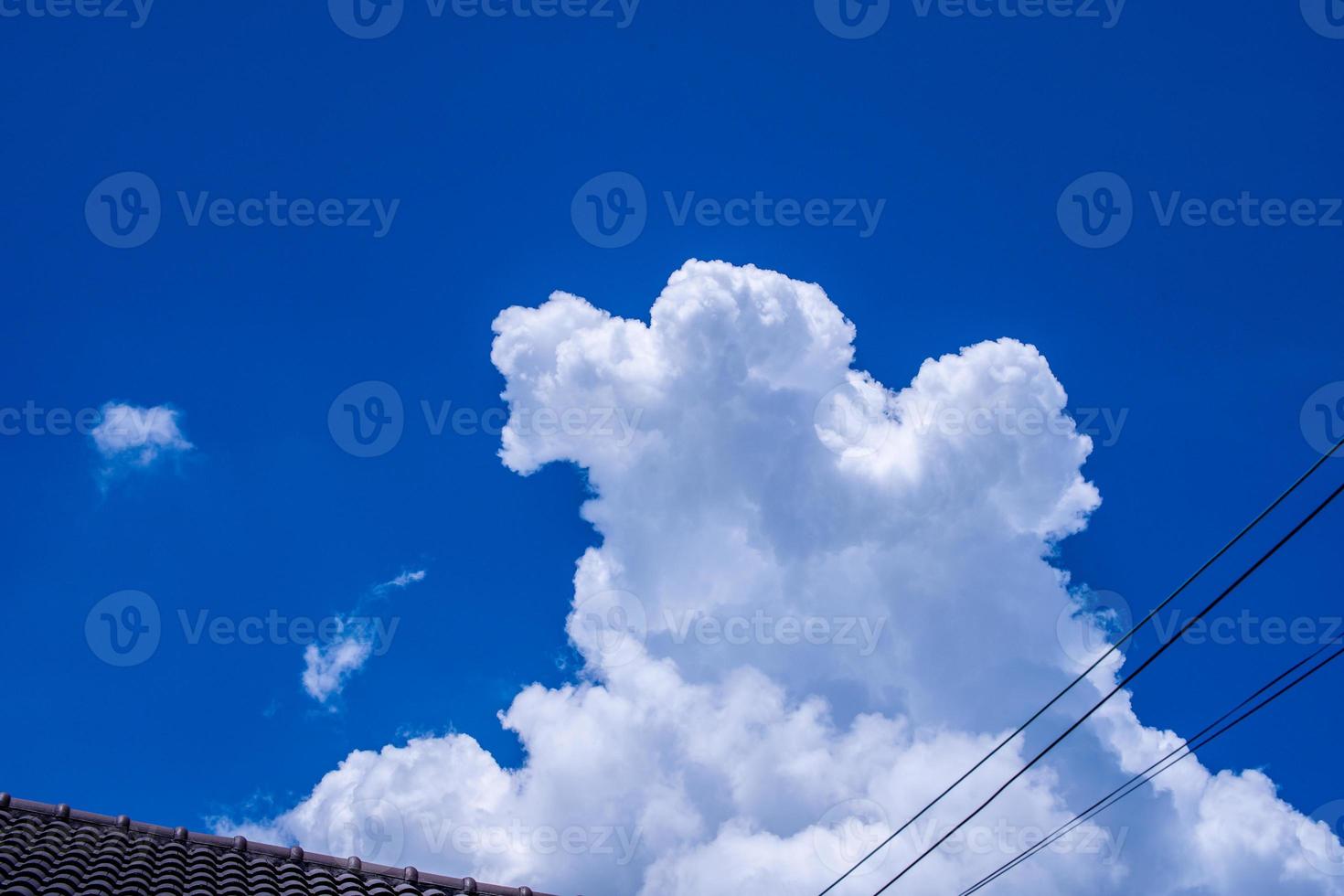 white clouds in the park blue sky background photo