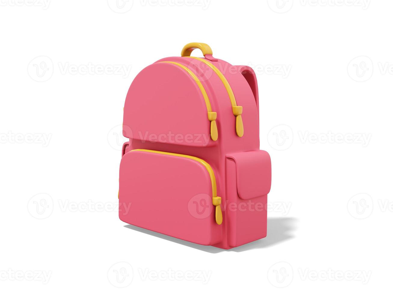 3d rendering. Multicolored school city backpack on white background. photo