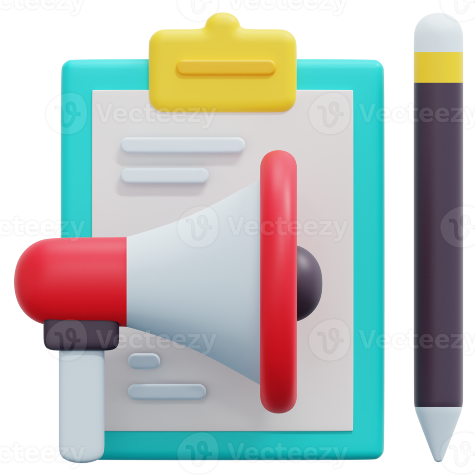 content marketing 3d render icon illustration png