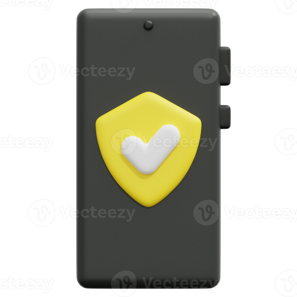 shield 3d render icon illustration png