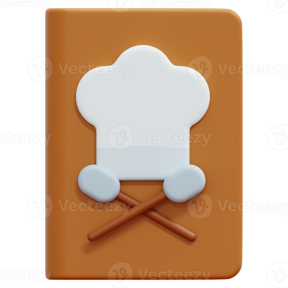 recipe book 3d render icon illustration png