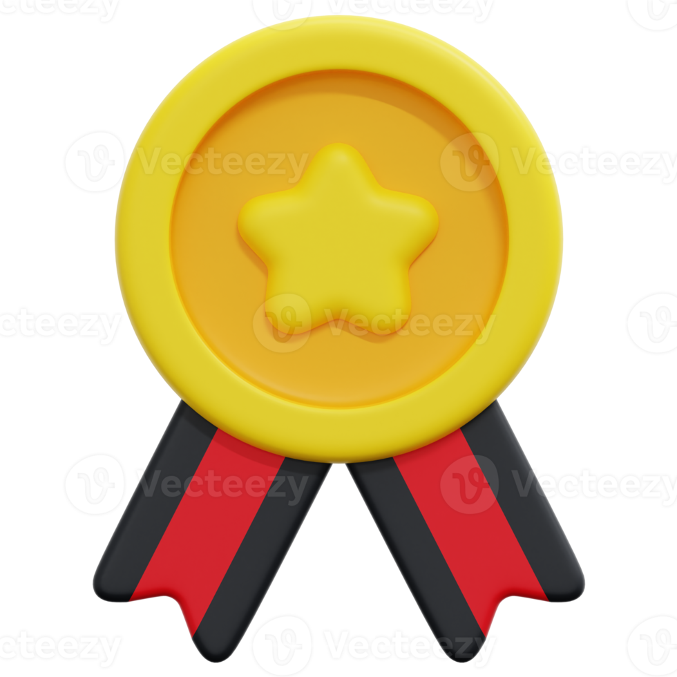 medal 3d render icon illustration png