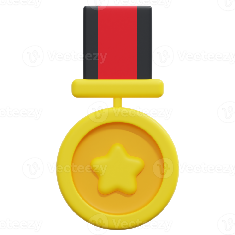 medal 3d render icon illustration png