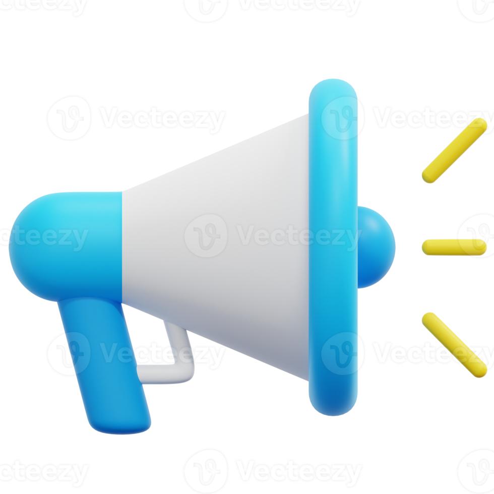 megaphone 3d render icon illustration png