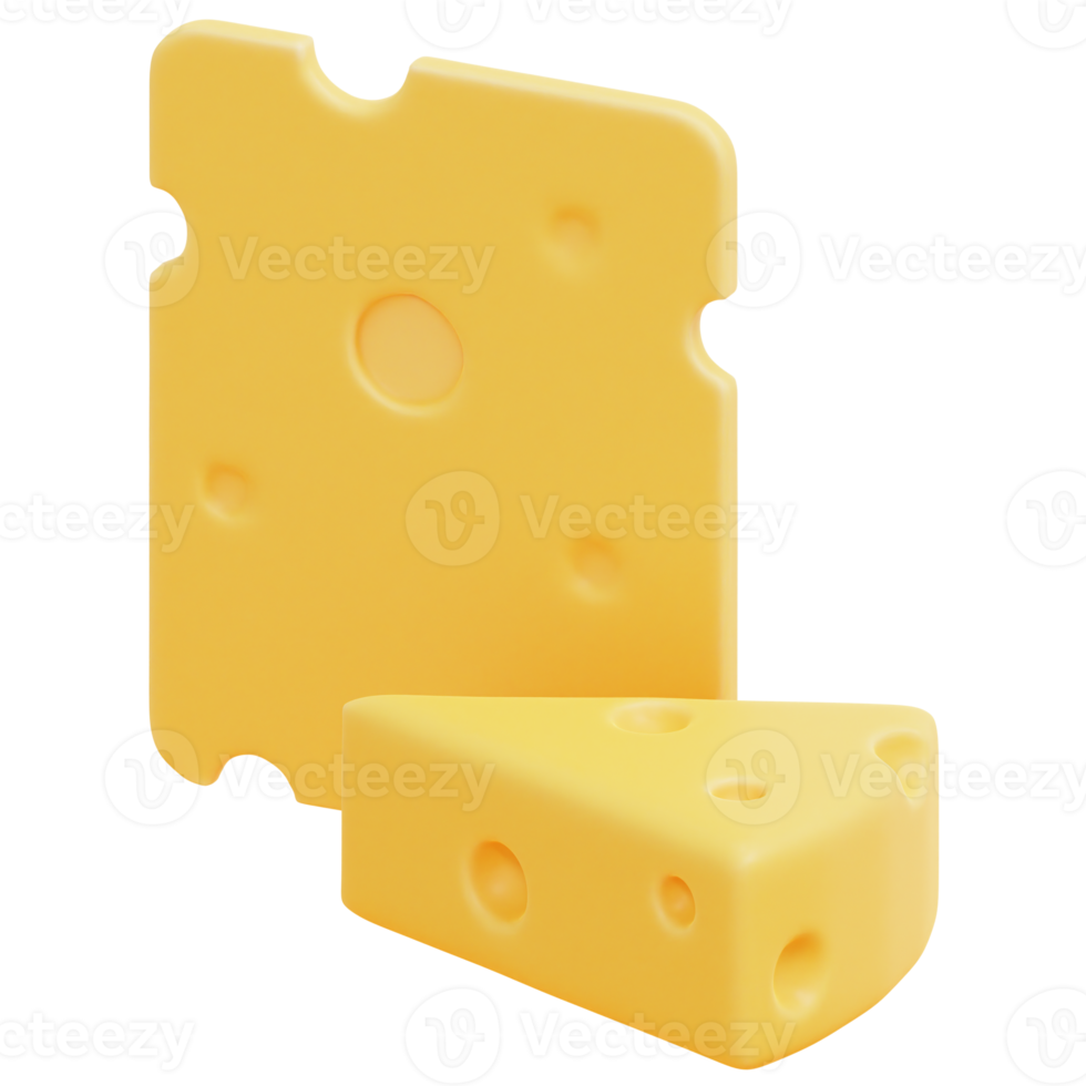 ilustración de icono de procesamiento 3d de queso png