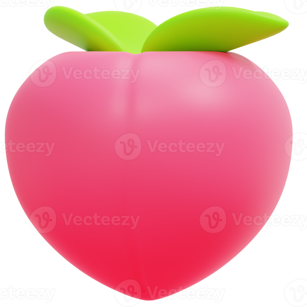 peach 3d render icon illustration png