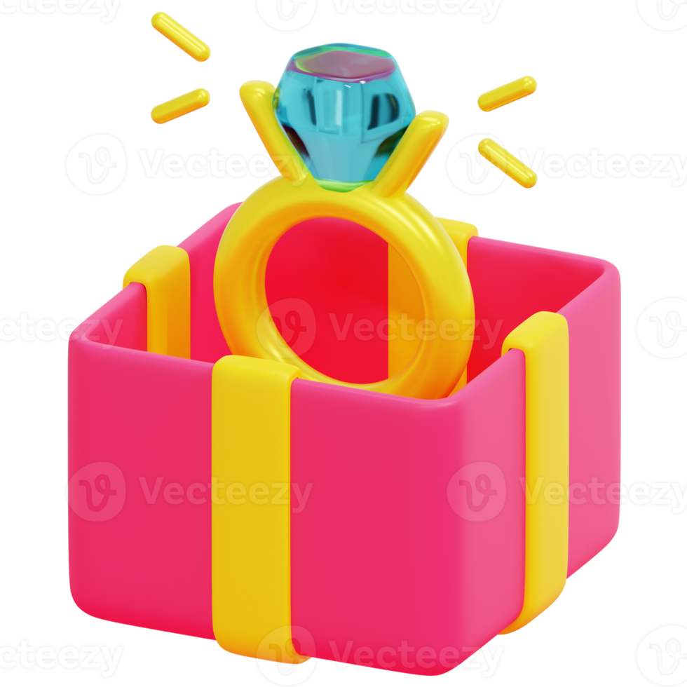 ring 3d render icon illustration png