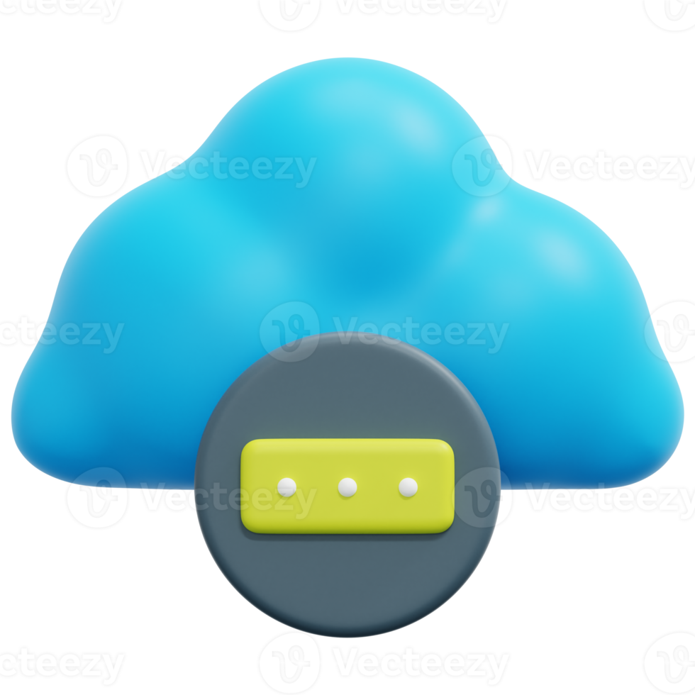 password 3d render icon illustration png