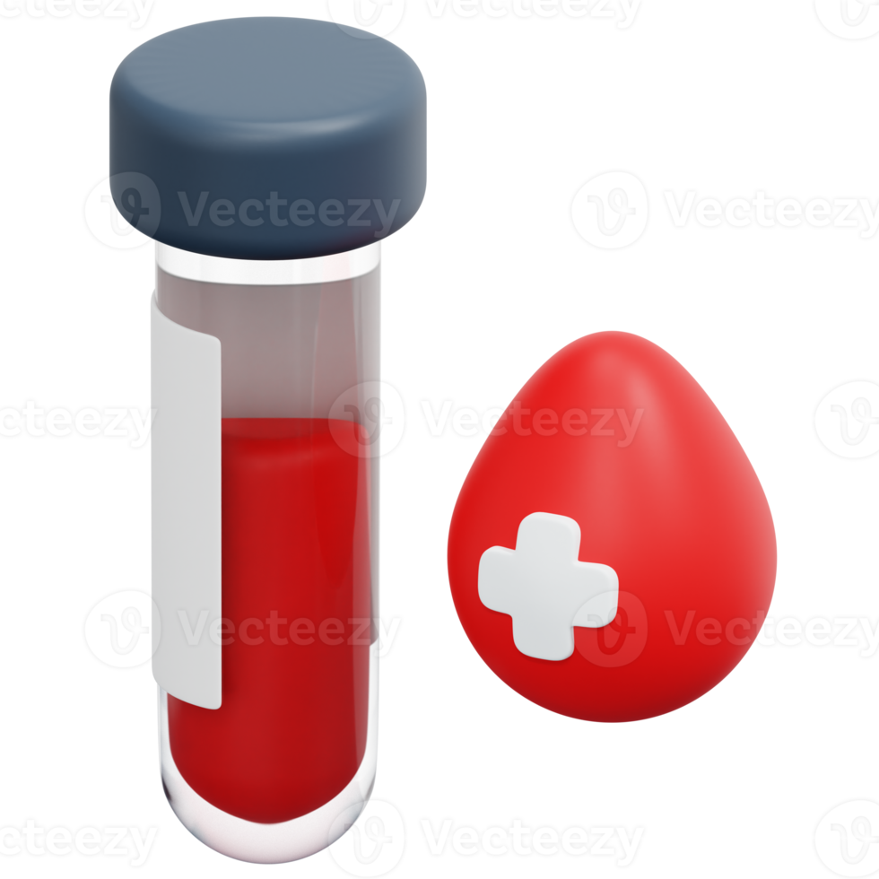 blood test 3d render icon illustration png