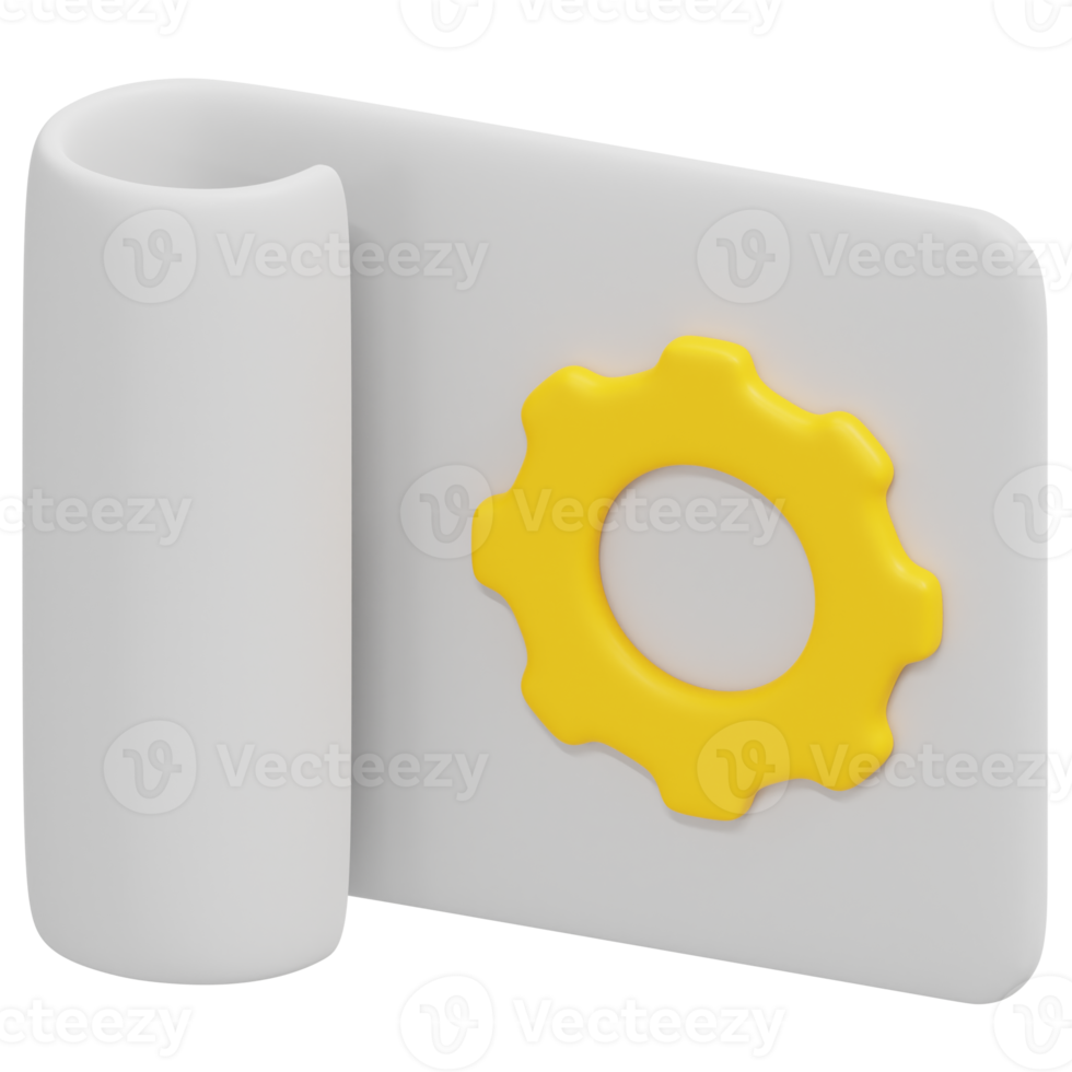 planning 3d render icon illustration png