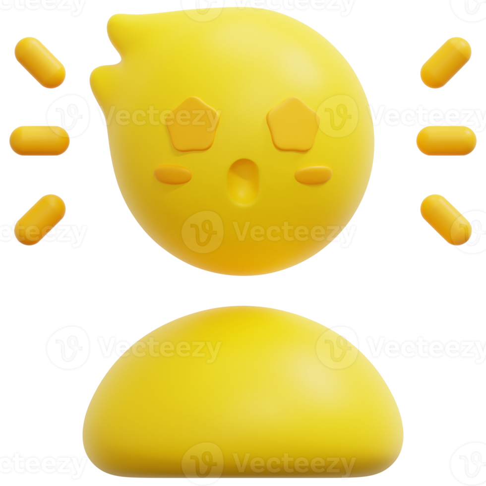 surprised 3d render icon illustration png