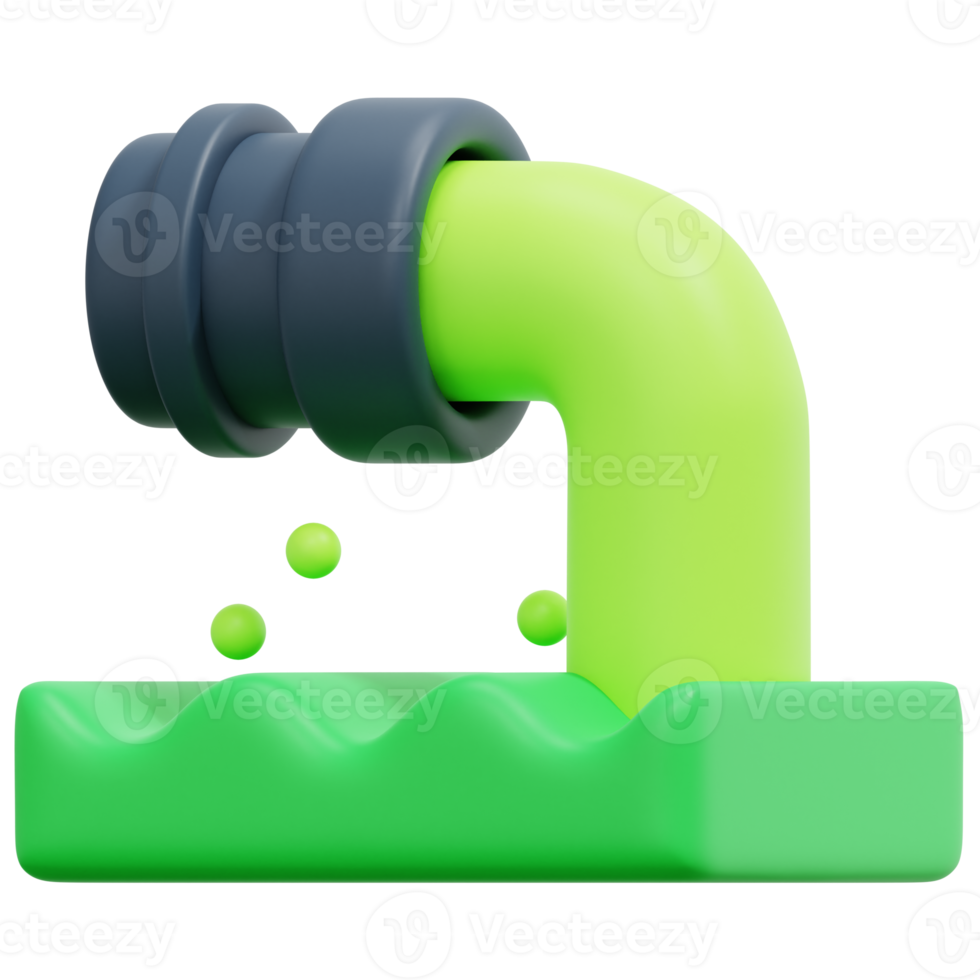 ilustración de icono de procesamiento 3d de aguas residuales png