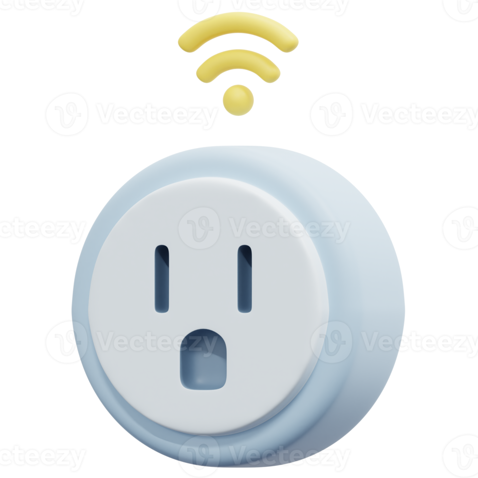 smart plug 3d render icon illustration png