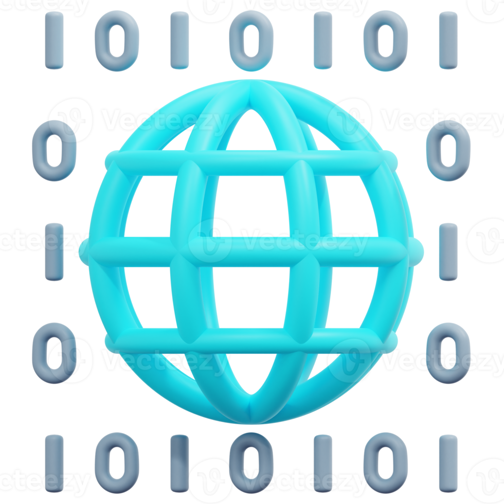 global data 3d render icon illustration png