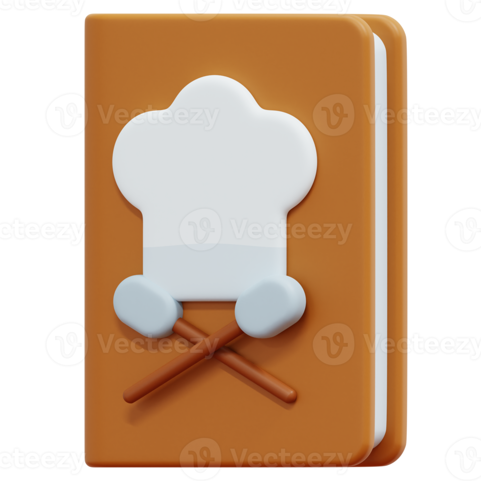 recipe book 3d render icon illustration png