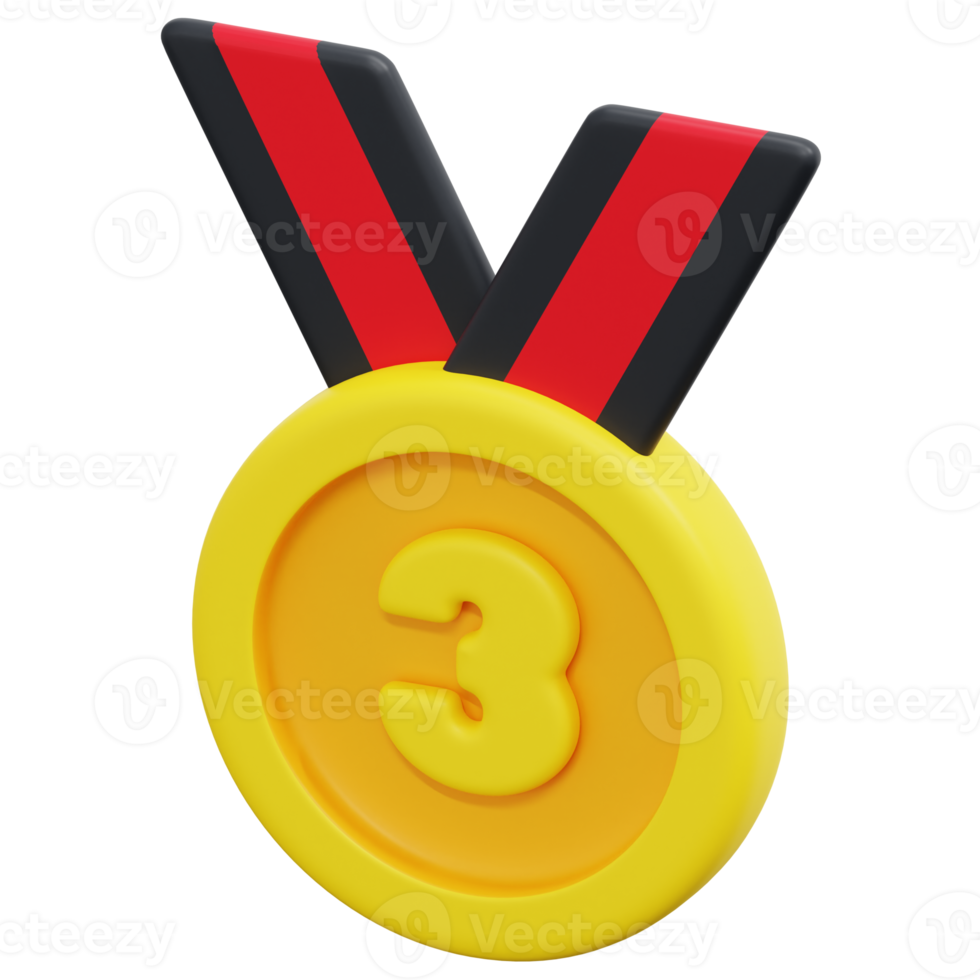 medal 3d render icon illustration png