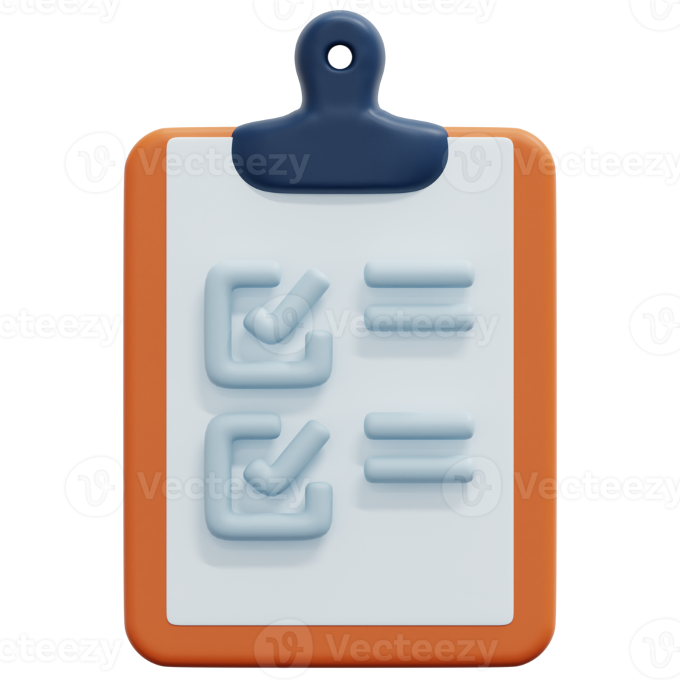 clipboard 3d render icon illustration png