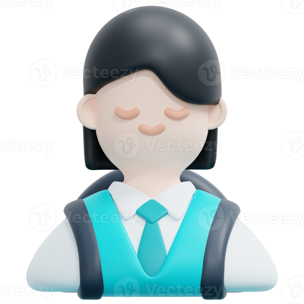 student 3d render icon illustration png