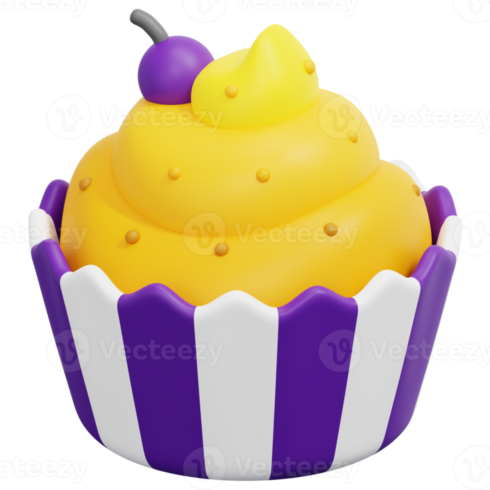 cupcake 3d render icon illustration png
