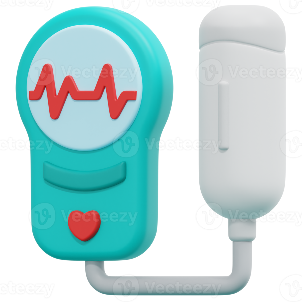 illustration de l'icône de rendu 3d du moniteur fœtal doppler png