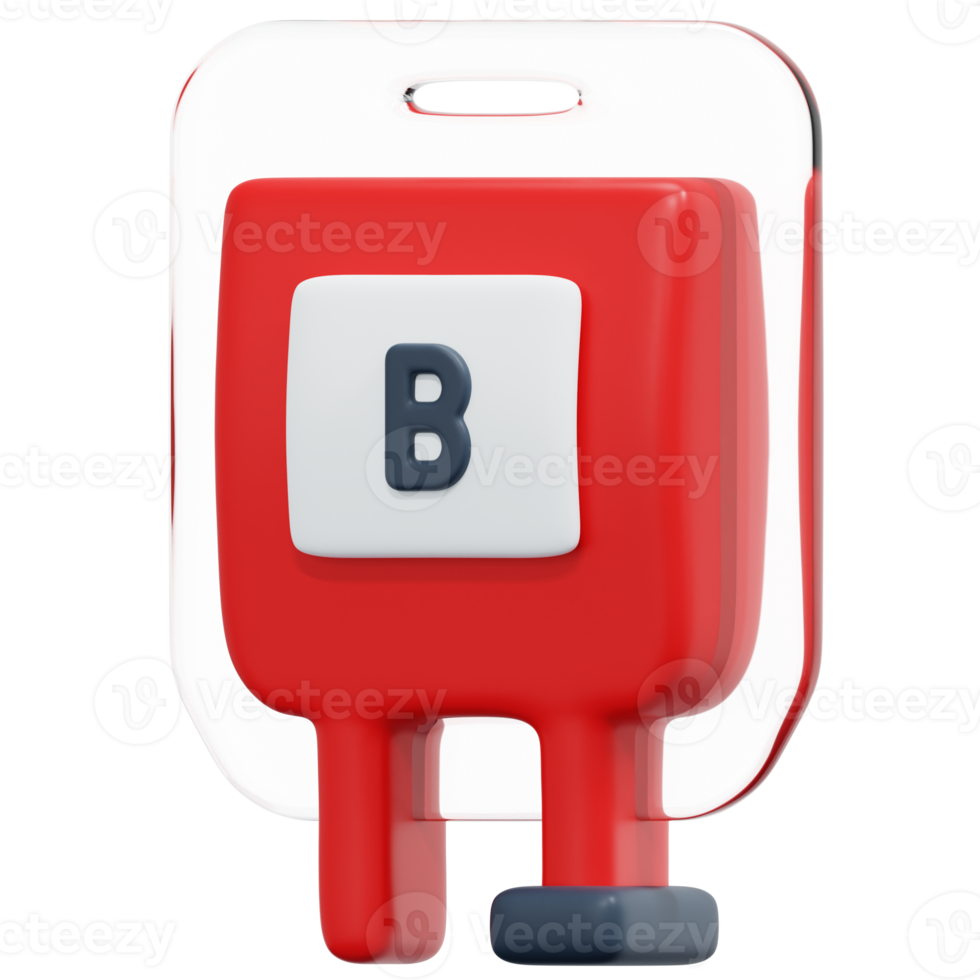 blood type b 3d render icon illustration png