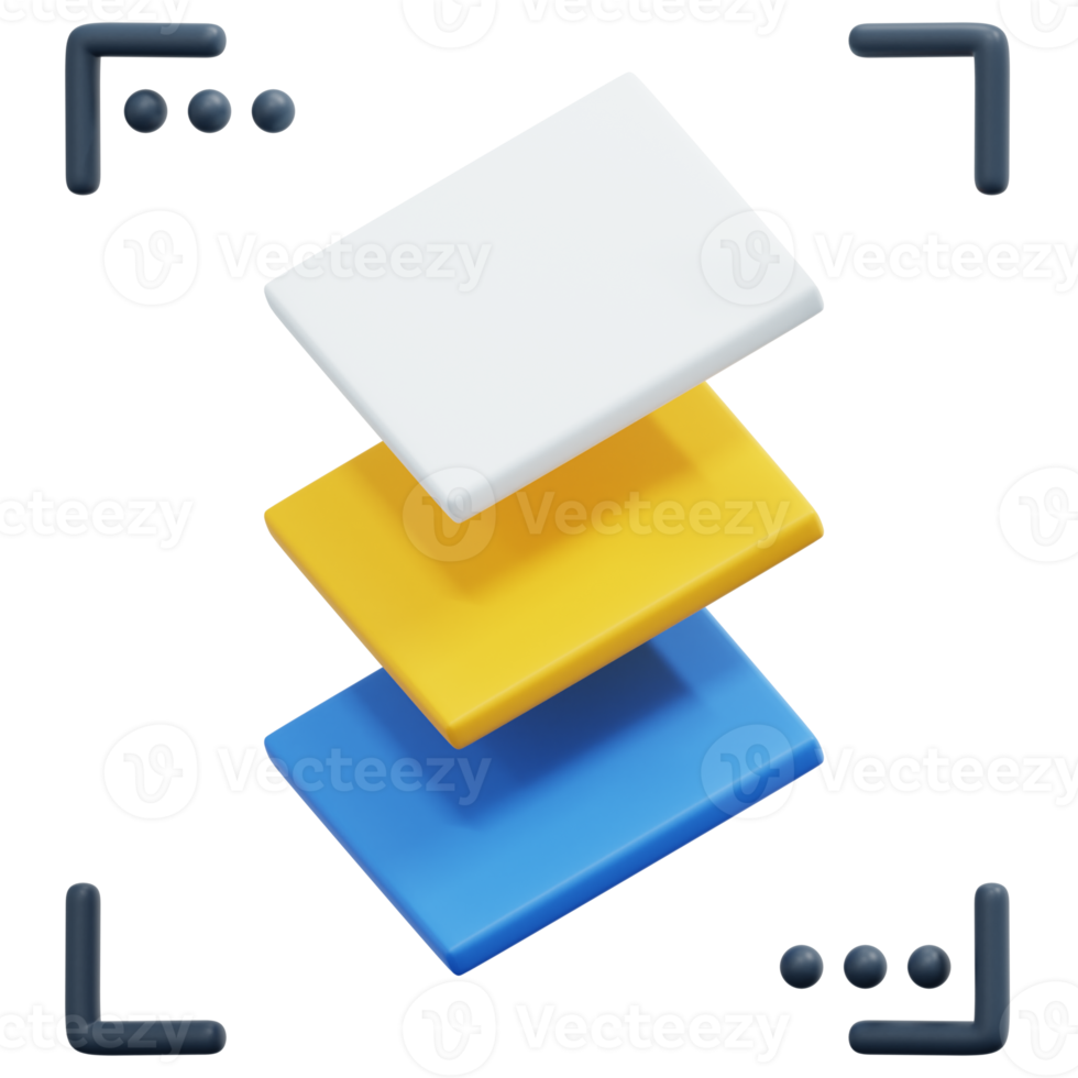 ilustración de icono de procesamiento 3d de capas png