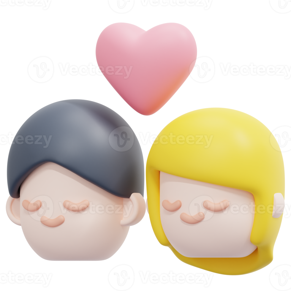 couple 3d render icon illustration png