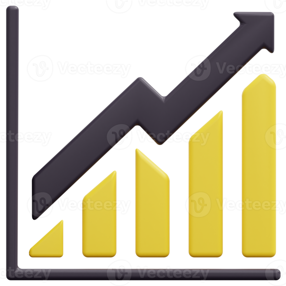 trend 3d render icon illustration png