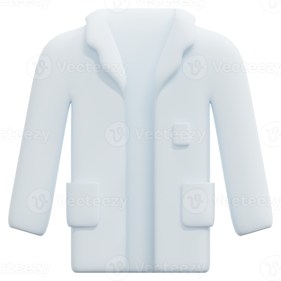 lab coat 3d render icon illustration png